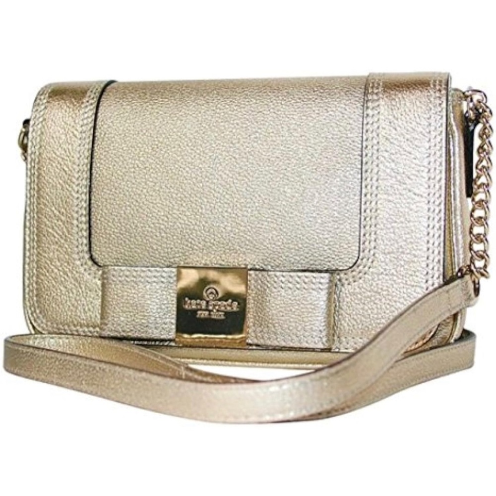 Gold Leather Crossbody Bag